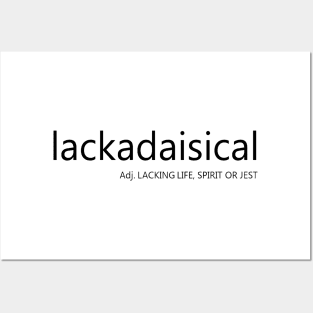 Lackadaisical Definition Language Nerd Black Type Posters and Art